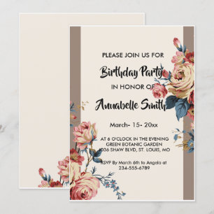Invitation anniversaire bien-aimé