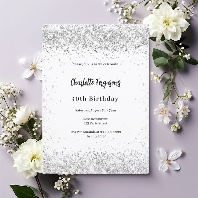 Invitation Anniversaire blanc (Créateur téléchargé)