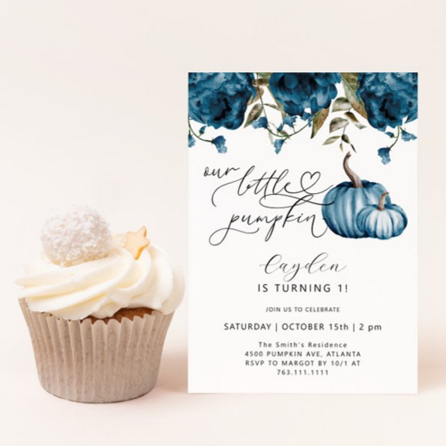 Invitation Anniversaire bleu petit Citrouille (Créateur téléchargé)