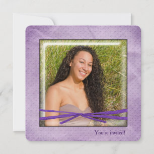 Invitation Anniversaire Bow sur cadre photo