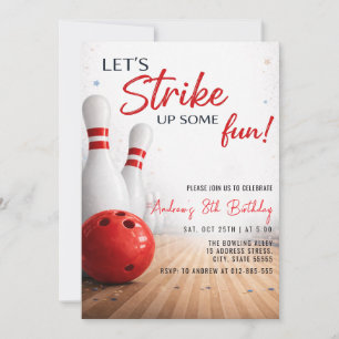 Invitation Anniversaire Bowling moderne personnalisé