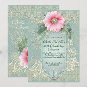 Invitation Anniversaire Brunch Fête des mères Déjeuner Invita