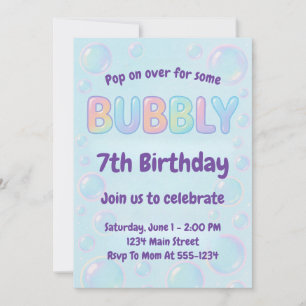 Invitation Anniversaire Bulle Colorée