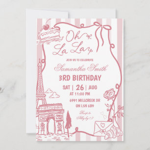 Invitation anniversaire Café Parisien écriture man