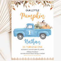 Anniversaire Camion Citrouille Bleue