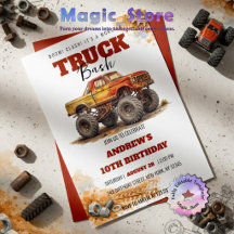 Anniversaire Camion Rouillé Vintage Bash Monster T