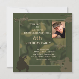 Invitation Anniversaire Camouflage Invitation, Insérer âge/ph