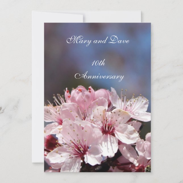 invitation anniversaire cerisier fleurir arbre (Devant)
