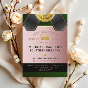 Invitation Anniversaire Champagne, Sip Sip Hourra, Surprise