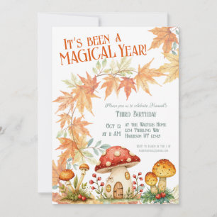 Invitation Anniversaire Champignon de Forêt Automne