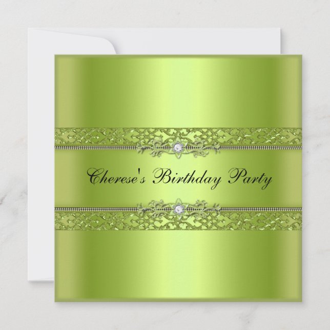 Invitation Anniversaire Chartreuse Diamant Noir (Devant)