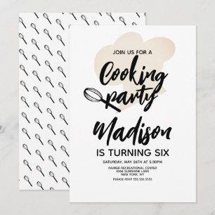 Invitation Anniversaire Chef Cuisinier Boulanger
