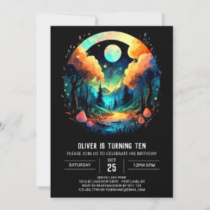 Invitation Anniversaire Chic Bois enchanté