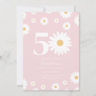 Invitation Anniversaire Cinquante Ans Fleur Retro
