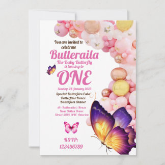 Invitation Anniversaire Circulaire Papillon Bébé r