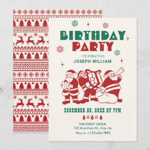 Invitation Anniversaire classique de père Noël