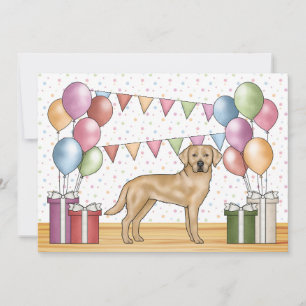 Invitation Anniversaire Coloré de Chien Retriever Labrador Ja