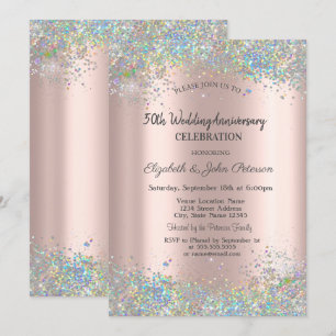 Invitation Anniversaire coloré du Mariage Confetti
