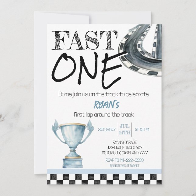 Invitation 🏁 Anniversaire - Commencez vos moteurs (Devant)