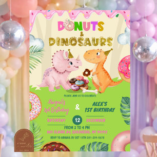 Invitation Anniversaire commun de frère et soeur Gâteau Donut