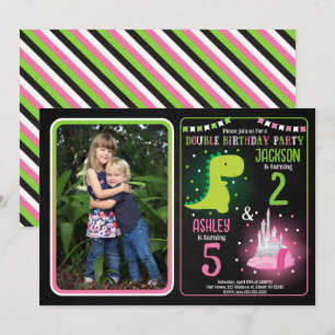 Invitation Anniversaire conjoint de la princesse dinosaure ga