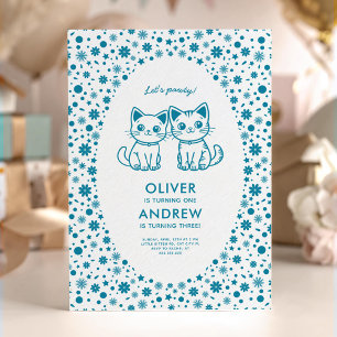 Invitation Anniversaire conjoint des enfants avec des couleur