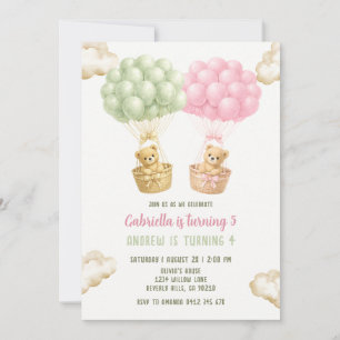 Invitation Anniversaire conjoint des frères et sœurs avec des