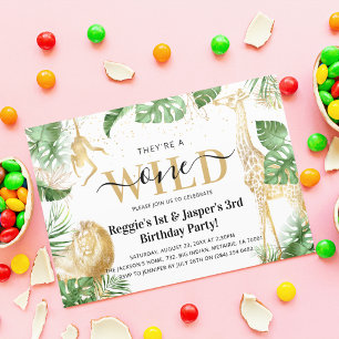 Invitation Anniversaire conjoint Wild One Jungle Verdure & Or