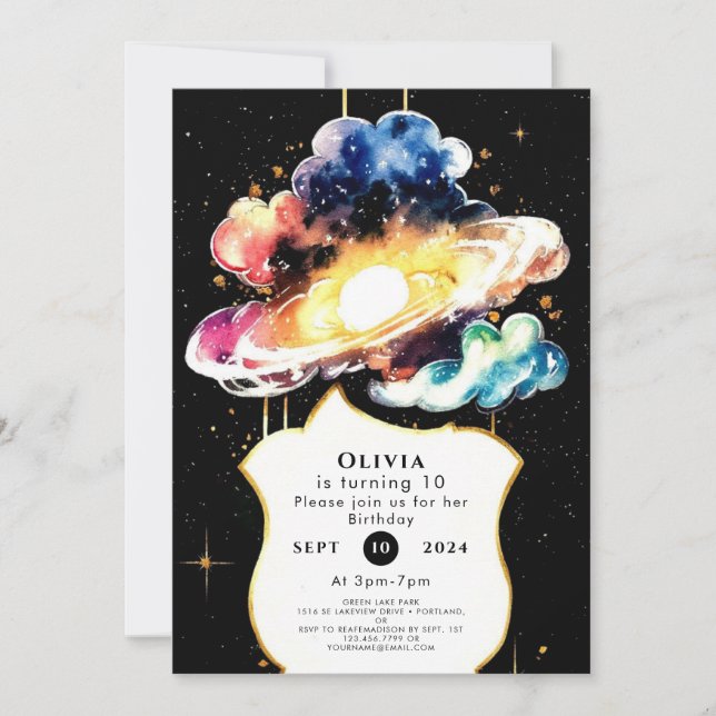 Invitation Anniversaire cosmique de Whimsy Space (Devant)
