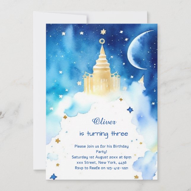 Invitation Anniversaire cosmique galactique (Devant)