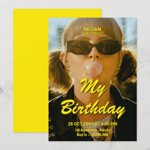 Invitation Anniversaire d'affiche photo moderne