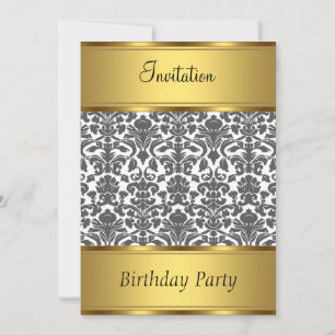 Invitation Anniversaire Damassé