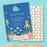 anniversaire d'animaux de la mer