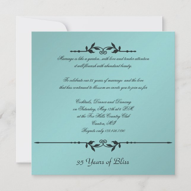 Invitation Anniversaire d'Aqua et de Black Elegant (Devant)