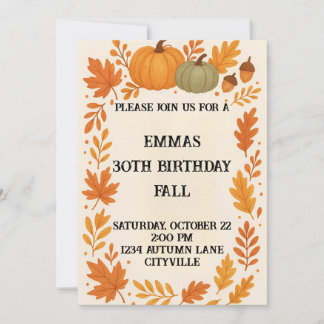 Invitation Anniversaire d'automne
