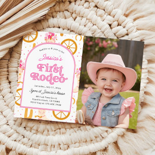 Invitation Anniversaire de 1 an Cowgirl Wild West Premier Rod