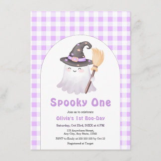 Invitation Anniversaire de 1 an Halloween de la Petite Fille