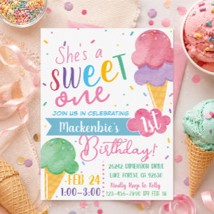 Invitation Anniversaire de 1 an sur le thème de la glace
