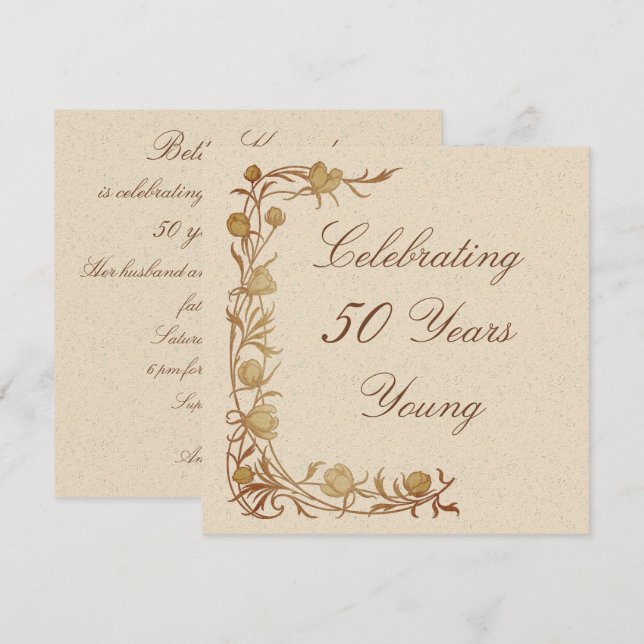 Invitation anniversaire de 50 ans (Devant / Derrière)