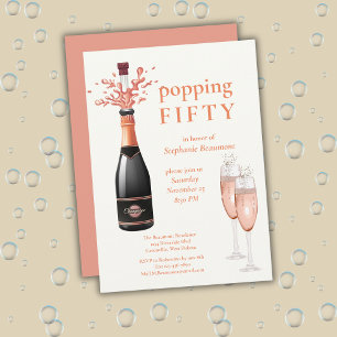 Invitation Anniversaire de 50 ans drôle d'une femme avec cham