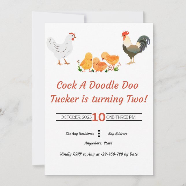 Invitation Anniversaire de Barnyard (Devant)