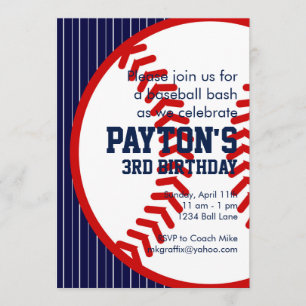 Invitation Anniversaire de base-ball