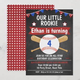 Invitation Anniversaire de baseball de tableau noi