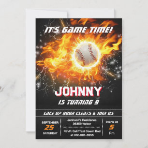 Invitation anniversaire de baseball modifiable