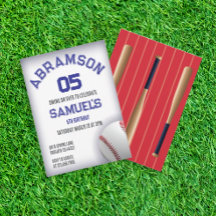 Anniversaire de baseball rouge et bleu