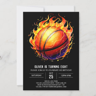 Invitation Anniversaire de Basketball Elegant Kids