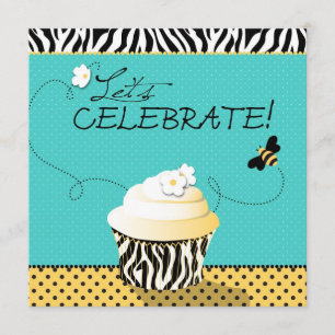 Invitation Anniversaire de Bee et Cupcake
