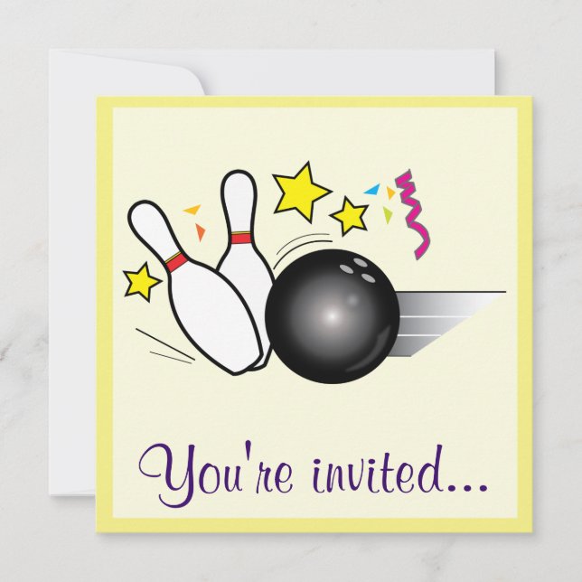 Invitation Anniversaire de Bowling (Devant)