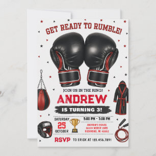 Invitation Anniversaire de boxe personnalisé