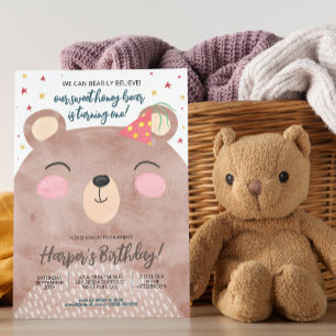 Invitation Anniversaire de Brown Honey Bear